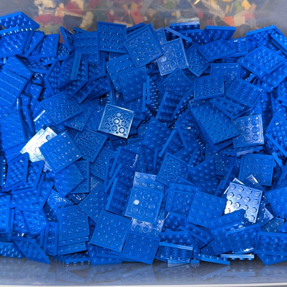 (100) New LEGO 4x4 Blue Plates LOT Pieces Baseplates 4 x 4 Authentic